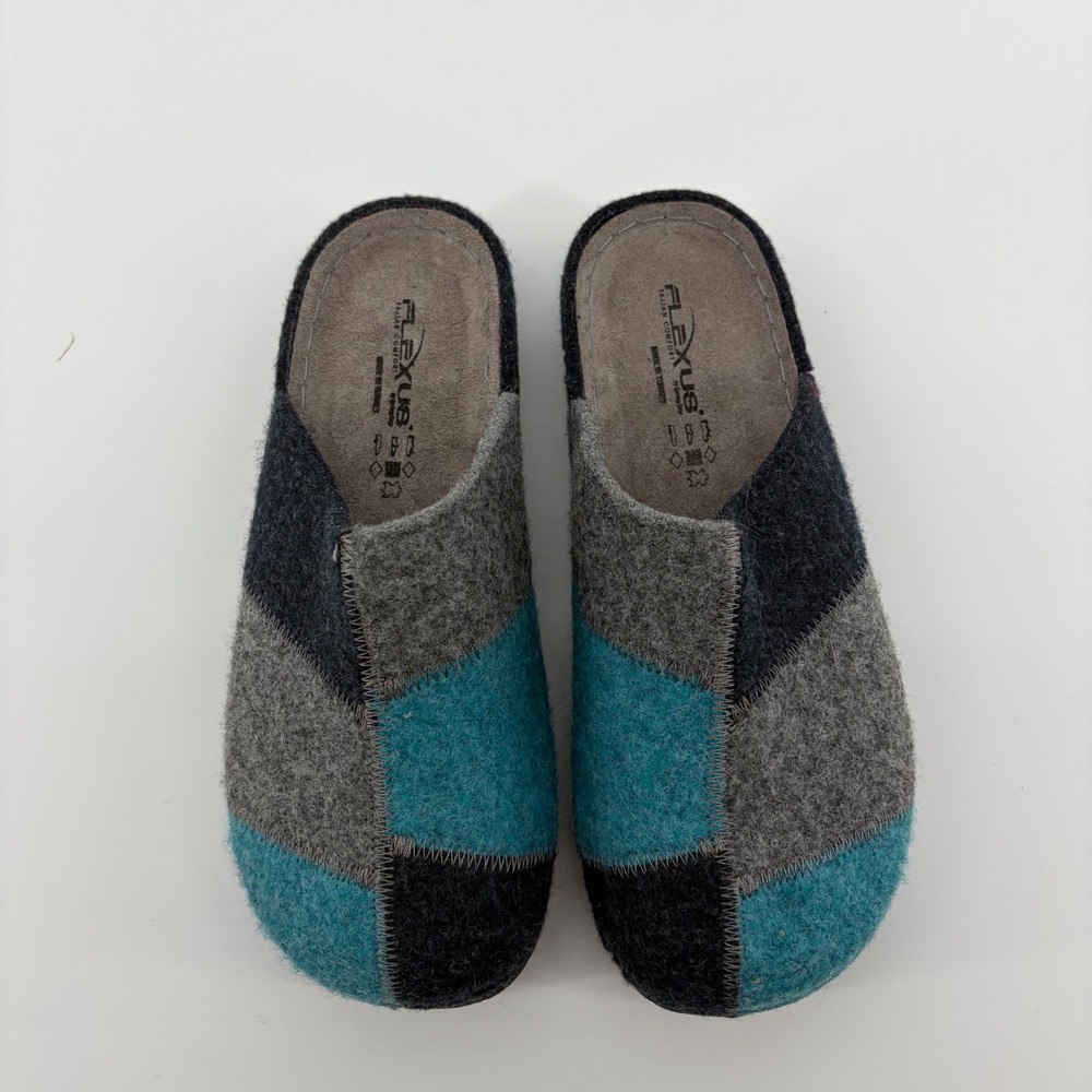 Flexus By Spring Step Felt Patchwork Teal Grey Bl… - image 4
